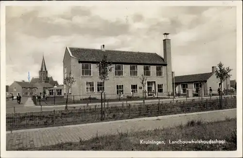 Ak Kruiningen Zeeland Niederlande, Landbouwhuishoudschool