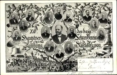 Ak Nürnberg in Mittelfranken Bayern, XIV Hauptversammlung des bayr. Lehrervereins 1899