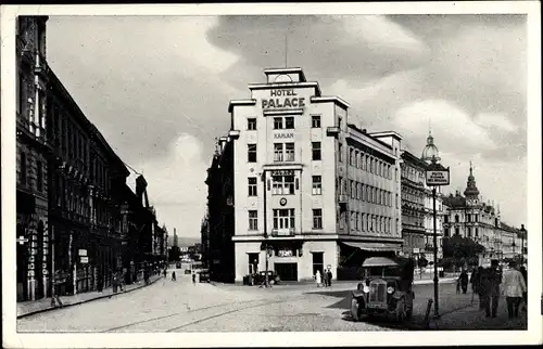 Ak Olomouc Olmütz Stadt, Palace Hotel, Auto