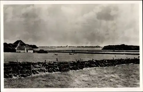 Ak  Texel Nordholland Niederlande, Gezicht op Oude Schild, Weiden