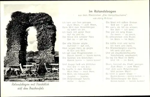 Lied Ak Rolandsbogen am Rhein, Drachenfels, Die Herrgottsschenke