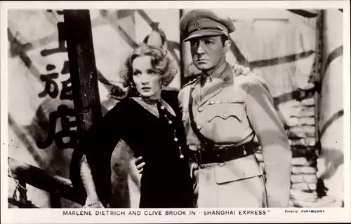 Ak Schauspielerin Marlene Dietrich, Clive Brook, Shanghai Express