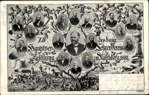 Ak Nürnberg in Mittelfranken Bayern, XIV. Hauptversammlung des bay. Lehrervereins 1899
