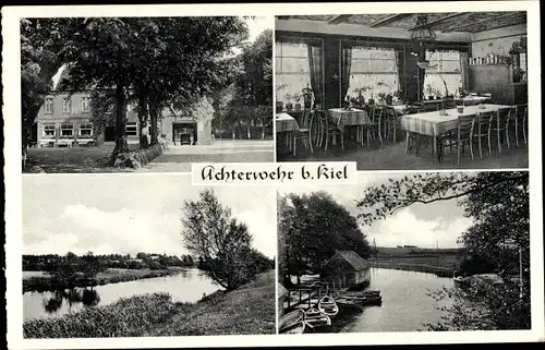 Ak Achterwehr in Schleswig Holstein, Ansichten des Aalhofs, Inh. O. Beckmann, Innen und Außen