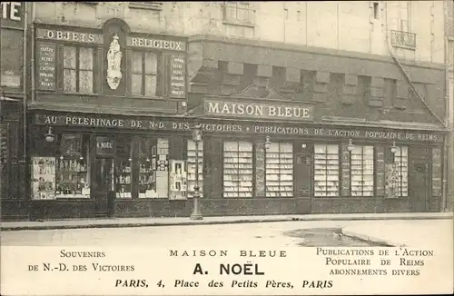 Ak Paris II., Maison Bleue, Place des Petits Peres