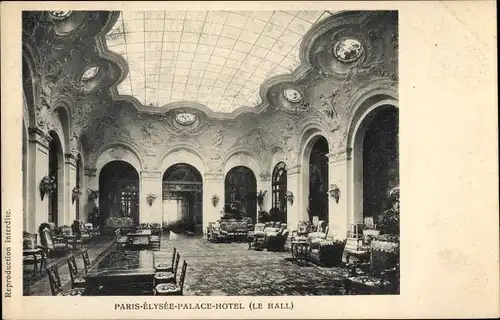 Ak Paris VIII Arrondissement Élysée, Élysée Palace Hotel, Le Hall