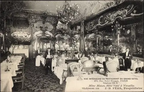 Ak Paris VIII, Rue du Saint-Honoré, Restaurant du Grand Vatel, Speisesaal