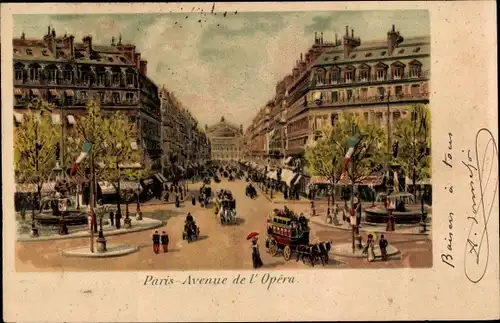 Ak Paris IX Avenue de l' Opéra