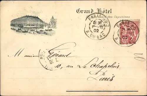 Litho Paris IX Boulevard de Capucines, Grand Hotel