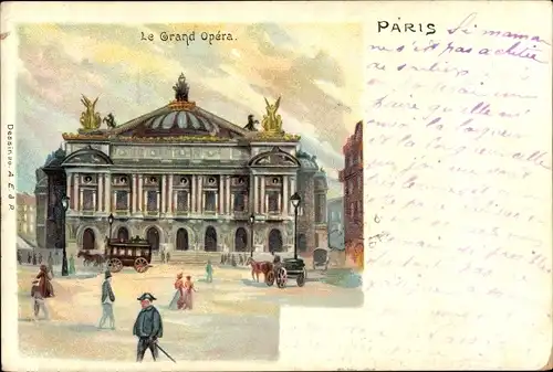 Litho Paris IX Opéra, Frontalansicht