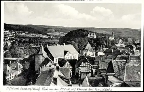 Ak Arnsberg in Westfalen, Blick auf die Altstadt, Kurhotel, Propsteikirche