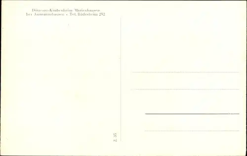 Ak Assmanshausen Rüdesheim Rhein, Fliegeraufnahme, Diözesan Knabenheim