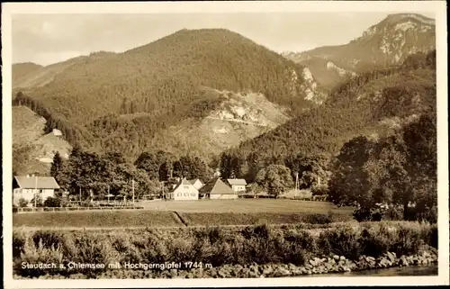 Ak Staudach Egerndach in Oberbayern, Teilansicht mit Hochgerngipfel