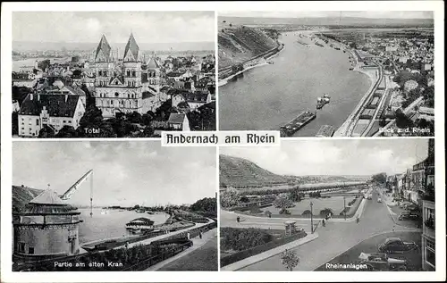 Ak Andernach am Rhein, Total, Rheinanlagen, am alten Kran, Rheinansicht