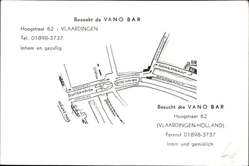 Ak Vlaardingen Südholland, Vano Bar, Innenansicht, Hoogstraat 62