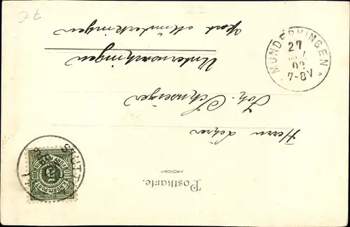 Briefmarken Ak Die letzten württembergischen Briefmarken, 1 April 1902, Deutscher Adler, Dt. Michel