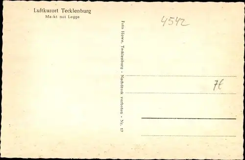 Ak Tecklenburg in Westfalen, Markt, Legge, Geschäfte, Cafe