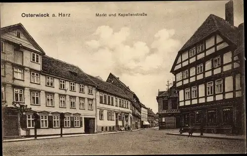 Ak Osterwieck am Harz, Markt, Kapellenstraße