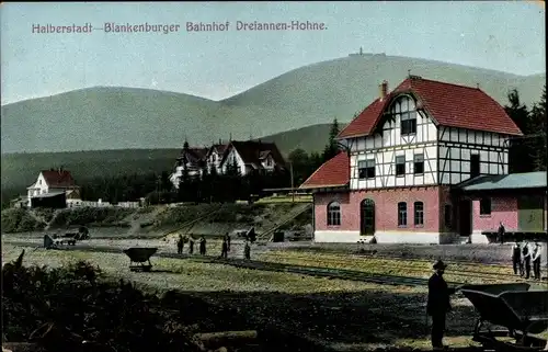 Ak Drei Annen Hohne Wernigerode am Harz, Bahnhof, Gleisseite