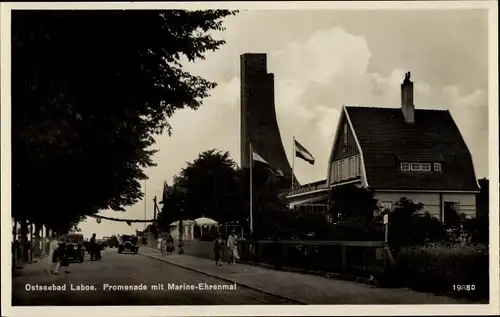 Ak Ostseebad Laboe, Promenade, Marine Ehrenmal