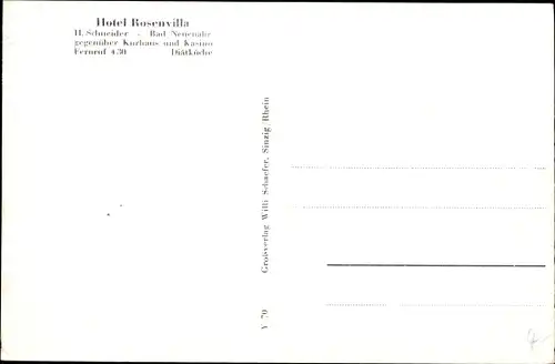 Ak Bad Neuenahr Ahrweiler in Rheinland Pfalz, Hotel Rosenvilla