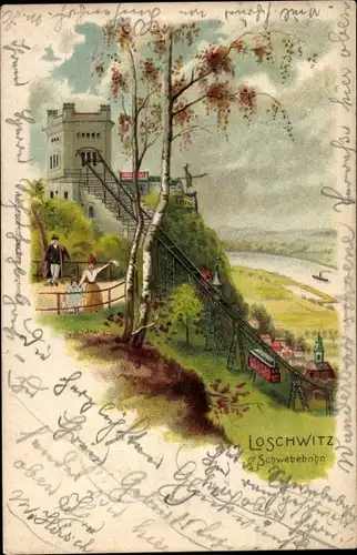 Litho Dresden Nordost Loschwitz, Schwebebahn