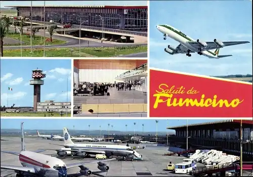 Ak Fiumicino Roma Rom Lazio, Flughafen, Passagierflugzeug, Alitalia, Pan American