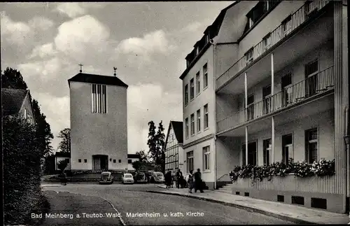 Ak Bad Meinberg am Teutoburger Wald, Marienheim und kath. Kirche