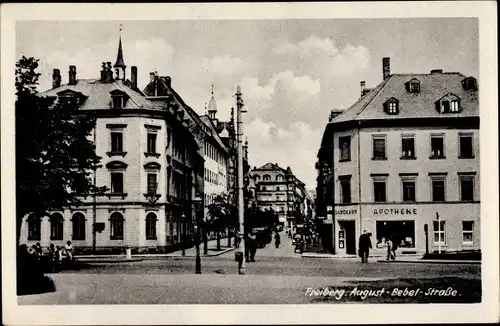 Ak Freiberg in Sachsen, August-Bebel-Straße, Apotheke
