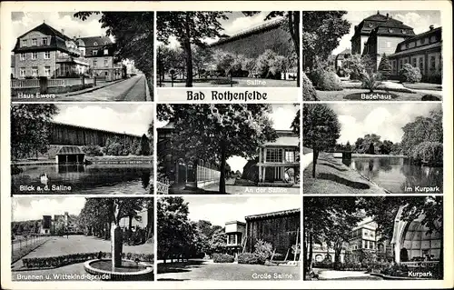 Ak Bad Rothenfelde am Teutoburger Wald, Saline, Kurpark, Haus Ewers, Badehaus
