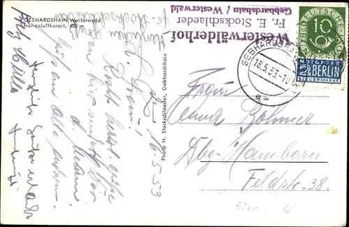 Ak Gebhardshain im Westerwald, Panorama