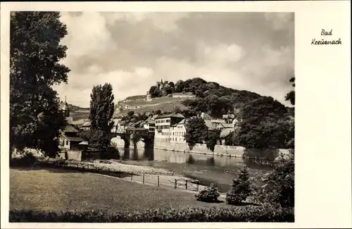 Ak Bad Kreuznach in Rheinland Pfalz, Flusspartie, Ortsansicht