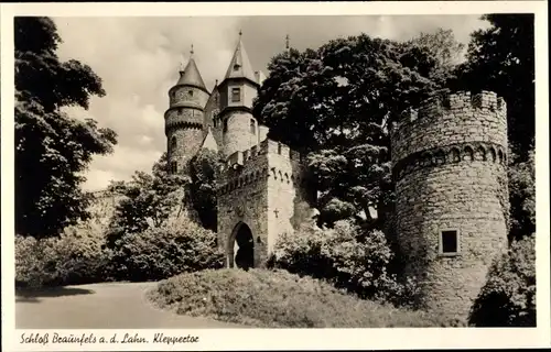 Ak Braunfels an der Lahn, Kleppertor, Teilansicht Schloss