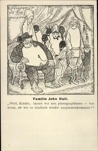 Künstler Ak Arnold, Karl, Liller Kriegszeitung, Souvenir de la guerre, Familie John Bull