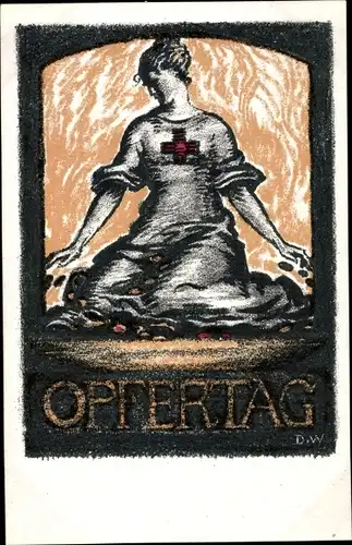Künstler Ak Opfertag 1917, Bayer. Landeskomitee vom Roten Kreuz