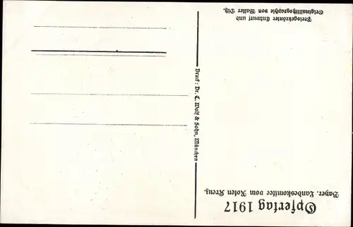 Künstler Ak Opfertag 1917, Bayer. Landeskomitee vom Roten Kreuz