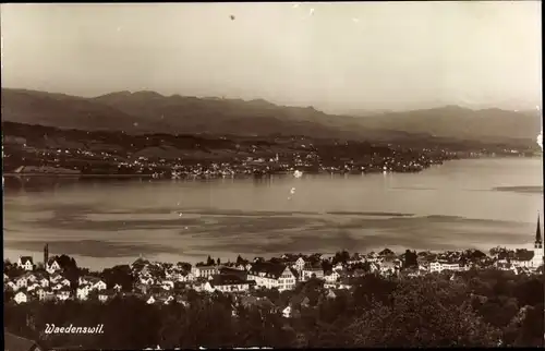 Ak Wädenswil Kanton Zürich, Ortsansicht, Seeblick