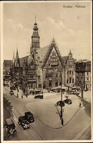 Ak Wrocław Breslau Schlesien, Rathaus