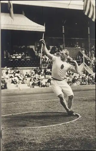 Ak Stockholm Schweden, Olympische Spiele 1912, Olympiska Spelens, Kugelstoßen, E. Niklander