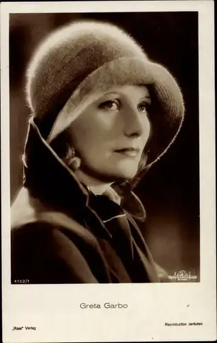 Ak Schauspielerin Greta Garbo, Portrait