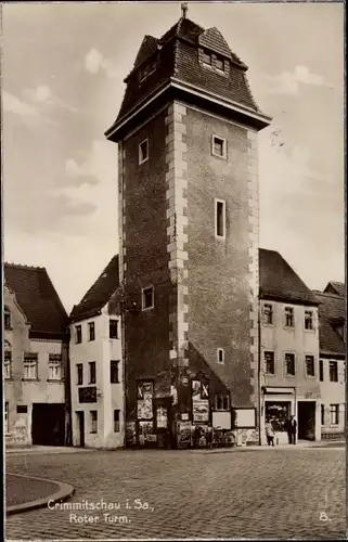 Ak Crimmitschau in Sachsen, Roter Turm