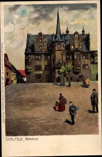 Litho Saalfeld an der Saale Thüringen, Rathaus