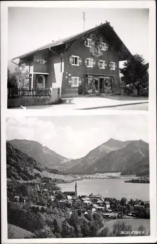 Ak Schliersee in Oberbayern, Ort mit Umgebung, Gasthof