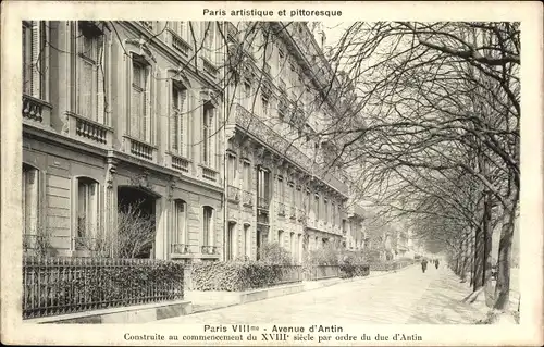 Ak Paris VIII, Avenue d'Antin, Häuserzeile