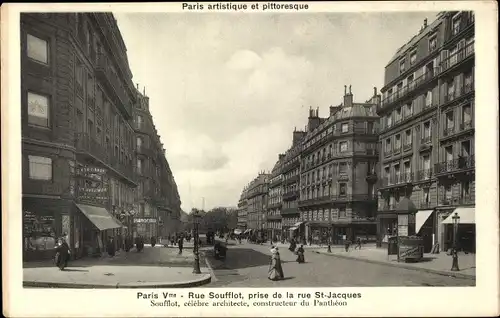 Ak Paris V, Rue Soufflot prise de la rue St Jacques