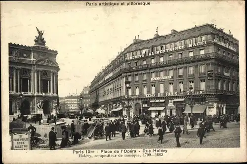 Ak Paris IX, Place de l'Opéra, Rue Halévy, l'Echo de Paris, Maggi Reklameschrift