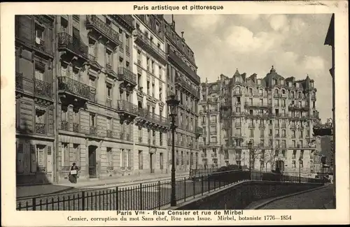Ak Paris V, Rue Censier, Rue de Mirbel, Straßenpartie