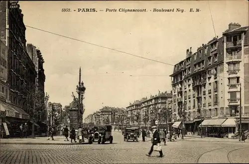 Ak Paris XVIII , Boulevard Ney,  Avenue de la Porte de Clignancourt