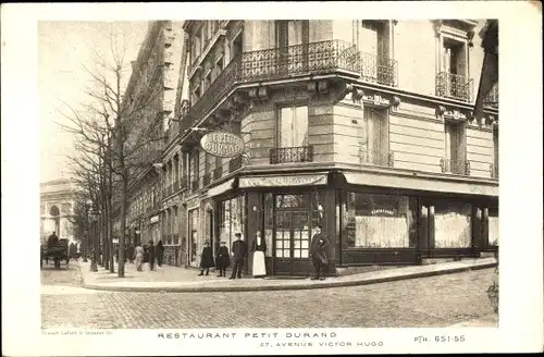 Ak Paris XVI., Restaurant Petit Durand, Avenue Victor Hugo
