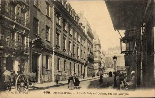 Ak Paris XVIII., L'Ecole Edgard Quinet, Rue des Martyrs